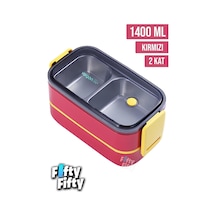 Vagonlife İki Kat Üç Bölme Paslanmaz Çelik Bento Lunch ffbl50002 1400 ML