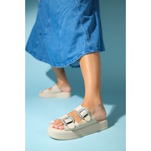 Luvishoes Luvi Shoes Preds Bej Taşlı Tokalı Çift Bantlı Kadın Terlik Bej Luvishoes Luvi Shoes Preds Bej Taşlı Tokalı Çift Bantlı Kadın Terlik Bej