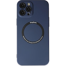Apple  Uyumlu  iPhone 12 Pro Kılıf Jack Magneticsafe Lens Silikon Lacivert,