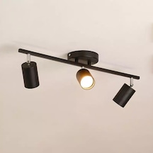 Rsylight Retro Metal Siyah 3 Lü 180 Derece Hareketli Led Spot Avize Günışığı Ampullü-rys90190101057