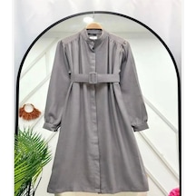 Lovie Moda Kadın Kemerli Tunik Gri