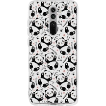 Redmi Note 8 Pro Uyumlu Minik Pandalar Baskılı Silikon Kılıf Renkli