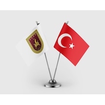 Kara Kuvvetleri Bayrağı Ve Türk Bayrağı İkili Saten Masa Bayrağı Takımı Diğer