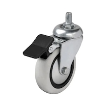 354 - 75x25 Mm Pvc Makaralı Vidalı Frenli Teker 4 Adet