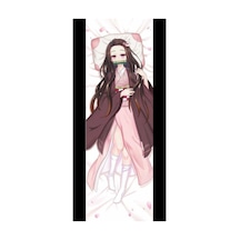 Anime- Demon Slayer - Nezuko Desenli Sarılma Yastığı Hugging Pillow Kılıfı Çok Renkli