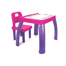 Pilsan Sandalyeli Çalışma Masa - Pembe Çok Renkli