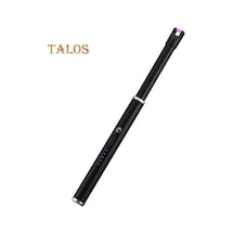 Novahub Siyah Mum Ateşleyici Ateşleme Çubuğu Rüzgar Geçirmez Kompakt Boyut Taşınabilir Elektrikli Şarj Edilebilir Alevsiz Darbe Ateşleyici Kamp Siyah Siyah