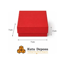 7x7x3 Cm Tam Kapaklı Selefonlu Süngerli Takı Kutusu - Kırmızı Demonte 50 Adet
