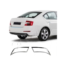 Skoda Octavia A7 Uyumlu 2013 Ve Üzeri Krom Egzoz Çerçevesi 2 Parça Paslanmaz Çelik
