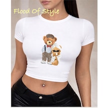 Flood Of Style Beyaz Babby Tee Ayıcık Bornoz Özel Tasarım