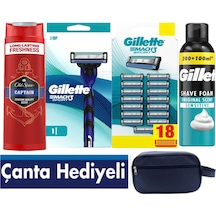 Mach3 Sport Makine+18 Yedek Bıçağı + 300ml Köpük +oldspice 400ml Şampuan +çanta