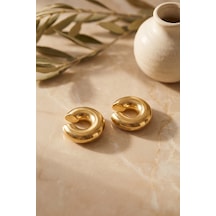316l Çelik Gold Renk Çiftli Earcuff Küpe çok renkli