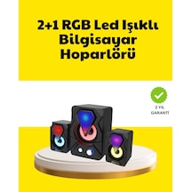 Mey İthalat 2.1 Usb Bağlantılı Oyun Hoparlörü Renkli Led Işıklı