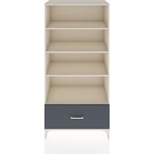 Hyperion Dolap 4 Raflı Tek Çekmeceli 88x44x182 Aytaşı-antrasit Aytaşı