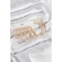 Pirinç Halka Model Gold Renk Kadın Set Küpe Çok Renkli 09890948