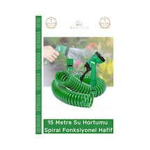 Hortum Profesyonel Bahçe Bakımı Esnek Dayanıklı 15 Metre Su Hortumu Spiral Fonksiyonel Hafif