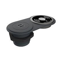 Circular-line Modüler Hızlı Şarj Kutusu Wireless Usb-Antrasit
