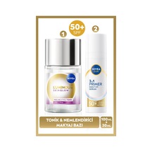 NIVEA Luminous630 Skin Glow Peeling Etkili Tonik 100 ML + Primer Nemlendirici Makyaj Bazı SPF50 30 ML
