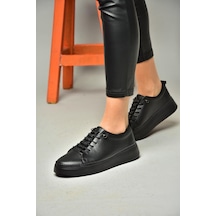Fox Shoes P555305003 Siyah Deri Spor Ayakkabı Sneakers