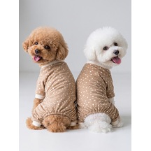 Latte Sprinkles Köpek Tulumu Pamuklu Penye Köpek Pijaması Küçük Irklar İçin Tüy Dökülmesini Azaltır