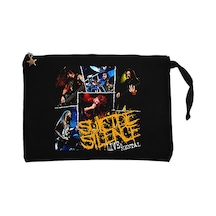 Suicide Silence Lıve And Mental Siyah Clutch Cüzdan / El Çantası Siyah
