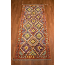El Dokuma Afgan Yolluk Kilim 100% Yün Kök Boya Elsanat Eserı İle Harıka Desenlı Çok Renkli