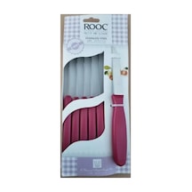 Prety 6'lı Meyve Bıçak Seti Royaleks-myv-06 Beyaz - Bordo