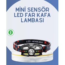 Hubrendy Tekno El Sensörlü Led Far Suya Dayanıklı Şarjlı Kafa Lambası AÇIK GRİ KAHVE KARIŞIMI