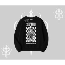 Biskilet Sweatshirt Stay Wild Rock Spirit Urban Riot Siyah