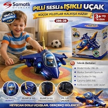 Pilli Sesli Ve Işıklı Uçak 286-28hareketli Led Işıklı Oyuncak Uçak