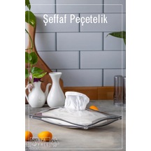 Dekoratif Şeffaf Peçete Organizeri Gri - Şeffaf