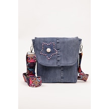 Fabric Craft Bag Omuz Askılı Denim Çanta Ayarlanabilir Askılı Astarlı 26x23 Cm