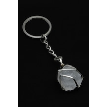 Kristal Kuvars Doğal Taş Anahtarlık - Anh-0154