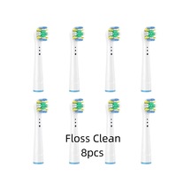 8pcs-floss Değiştirilebilir Elektrikli Diş Fırçası Kafası İle Uyumlu Oral B Beyaz Güç Temiz Çocuklar Yumuşak Siyah Eyl