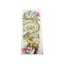 Ejderha Tattoo Kol Dövme Sticker-yeşil N145