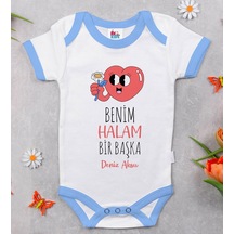 Bitmeyenkartus Bk Kids Kişiye Özel Mavi Bebek Body Zıbın - Model 77 Çok Renkli