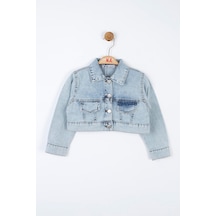 Nk Kids Kız Kot Ceket 24ynk36700 Mavi