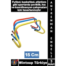 Antrenmanmalzemesi Futbol Basketbol Atletizm Fitness Hız Çeviklik Antrenman Engeli 15 Cm X 3 Adet Çok Renkli
