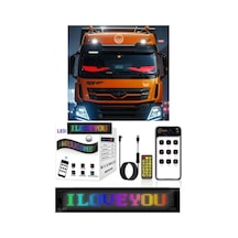 Ahmet Otomotiv Led Matrıx Panel Cama Yapışan Telefon Kontollü Uzaktan Kumandalı Kayan Yazı 12cm X 60cm