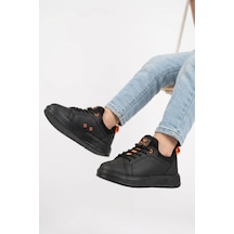 Walkway Siyah-turuncu Lastik Bağcıklı Comfort Rahat Tabanlı Erkek Çocuk Sneaker Balase F Siyah - Turuncu