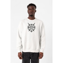 Monogatari Anime Episode Clan Symbol Beyaz Erkek 2ip Sweatshirt Beyaz