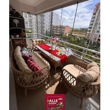 Venedik Alüminyum Bahçe Balkon Köşe Takımı - Venedik Alüminyum Bahçe Balkon Köşe Takımı Tek Kişilik Salıncak Hediyesidir Açık Gri