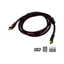 3 Metre Hdmi Hdmi Kablo Örgülü 4K Ultra Hd Altin Uçlu 3D