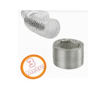 Onas Flexible Alüminyum Aspiratör Davlumbaz Baca Gider Borusu 127 Mm 3 Metre