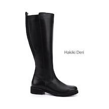Gönderi(R) Gönderi R Kadın Siyah Fermuarlı Kauçuk Taban Hakiki Deri Çizme Gkzc13444551 Siyah