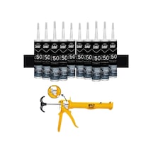 Selsil Pu Mastik 280 Ml Siyah 10 Adet ,alüminyum Tabanca Siyah