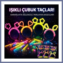Bezos Karanlıkta Parlayan Glow Taç Seti 12 Adet Yıldız Kalp Ay Çiçek Her Model 3 Adet Dlra Diğer