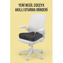 Yeni Nesil Coccyx Minder Kuyruk Sokumu İçin Yüksek Yoğunluklu Visco Posture Oturma Minderi 47x41x12 Cm Dvm-22s Siyah