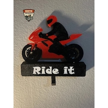 3d Hareketli Motorcu Figürlü Anahtarlık Askısı Ön Kaldıran Motosiklet Tasarımı