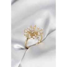 Gold Renk Karahindiba Model Zirkon Taşlı Kadın Yüzük 5886 Diğer